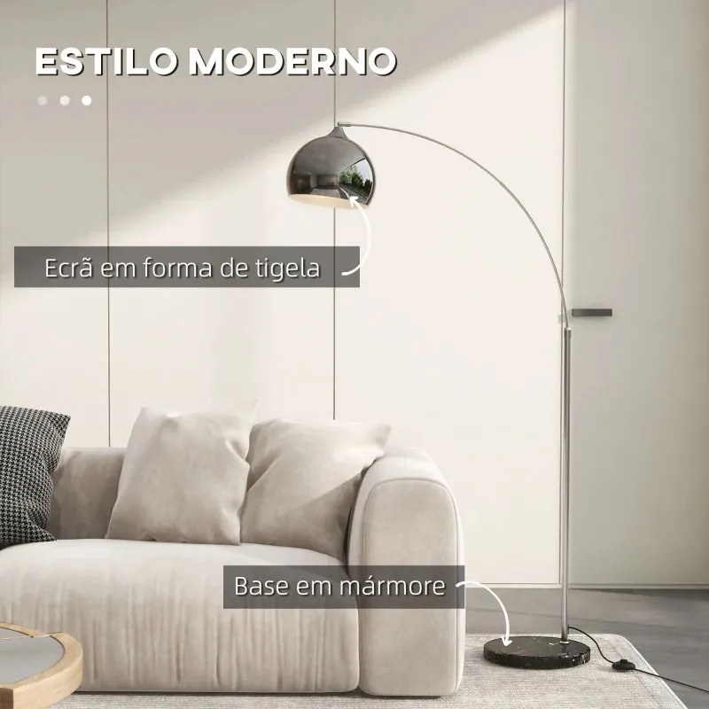 Candeeiro de Pé Jahil com Base em Mármore Preto - Design Moderno