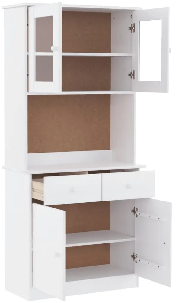 Aparador alto ALTA 77x35x165 cm madeira de pinho maciça branco