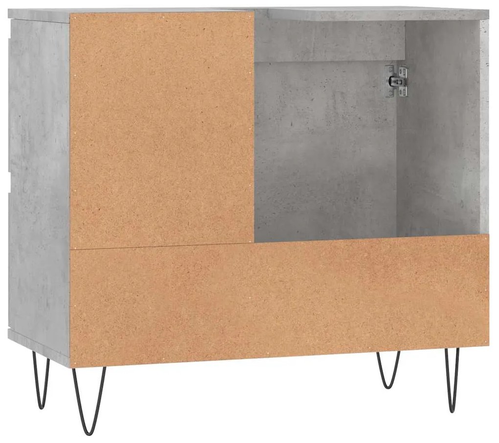 Armário WC 65x33x60 cm derivados de madeira cinzento cimento