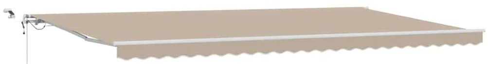 Toldo Retrátil Automático vidaXL com LED Bege 600x300 cm