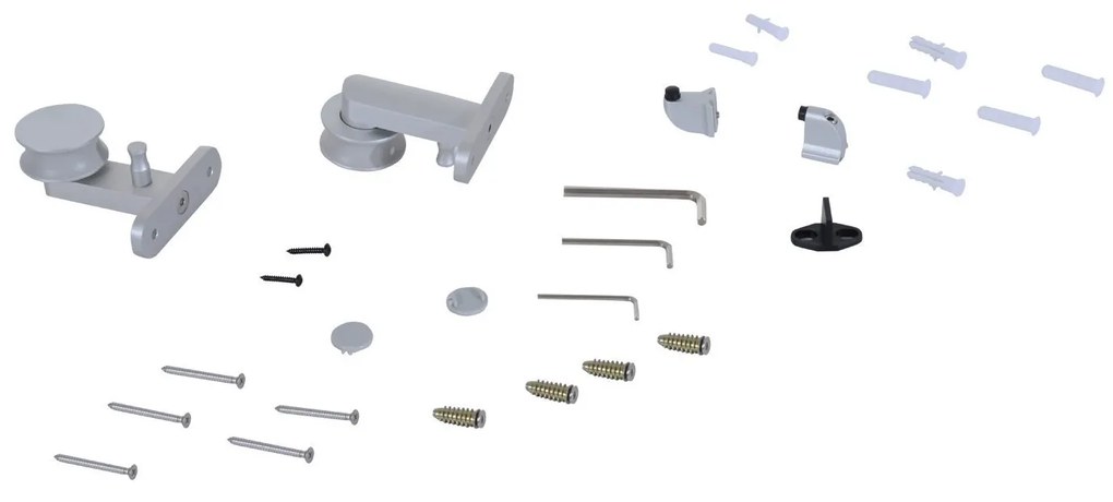 HOMCOM Kit de Instalação Porta-Alumínio Prateado 200 x 3,15 x 2,5 cm