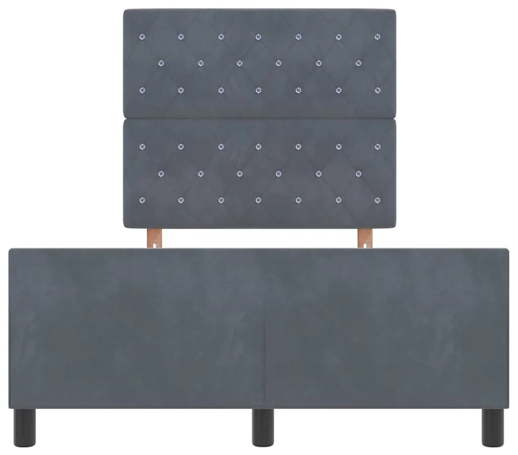 Estrutura de Cama vidaXL Cinza Escuro 120x200 cm Veludo