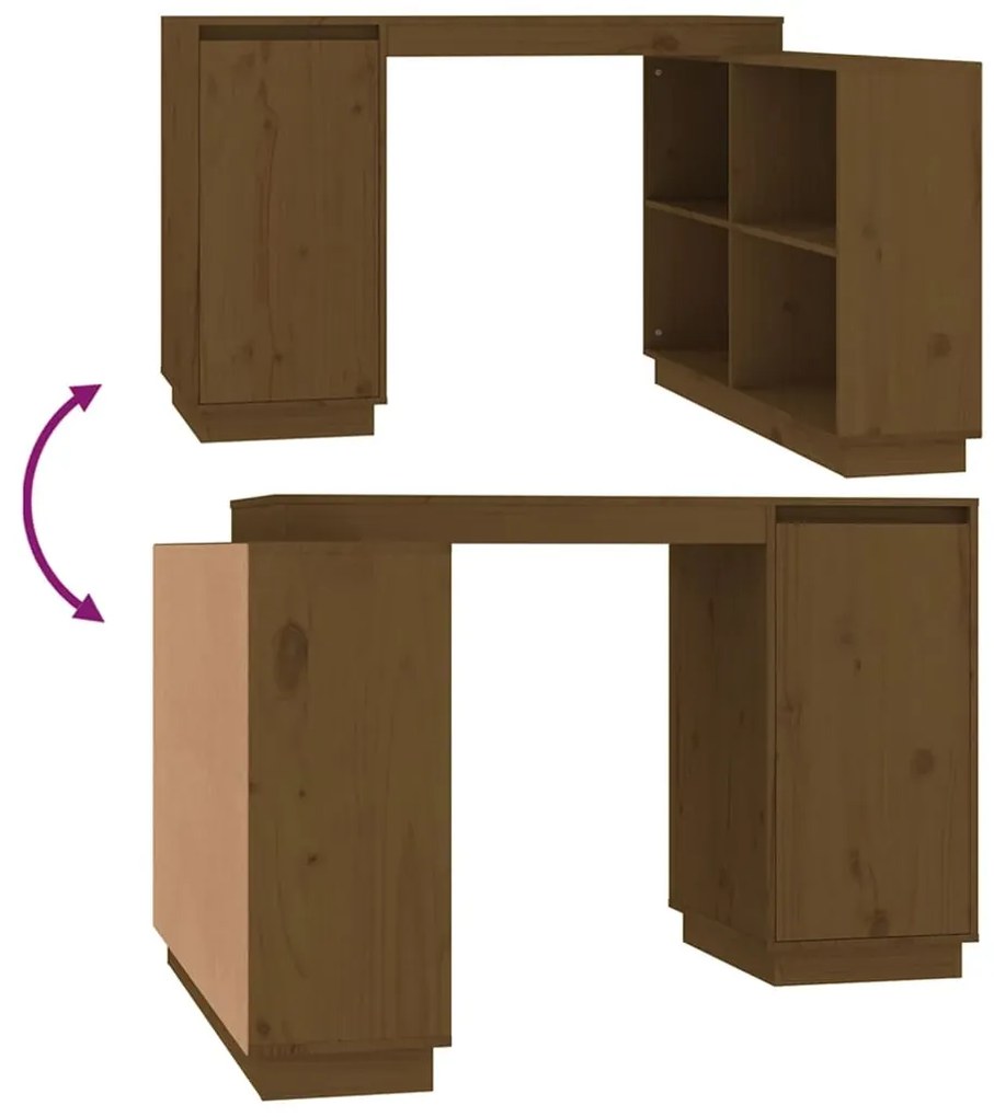 Secretária 110x50x75 cm pinho maciço castanho-mel