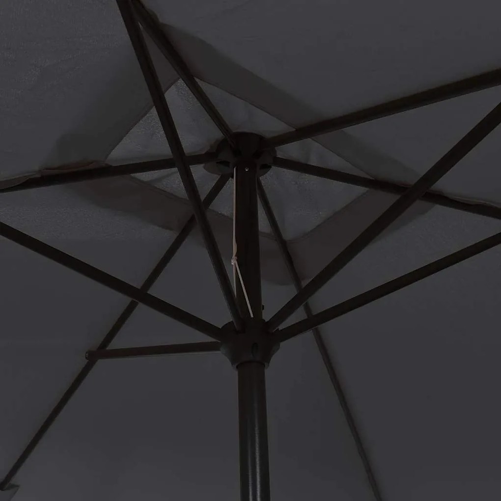 Guarda-sol de exterior c/ poste de metal 300x200 cm preto
