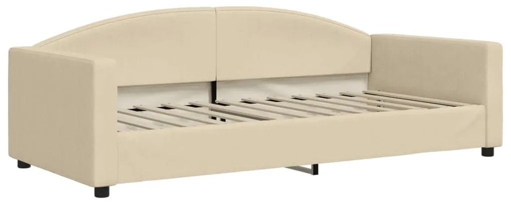 Sofá-cama com gavetão 90x200 cm tecido cor creme