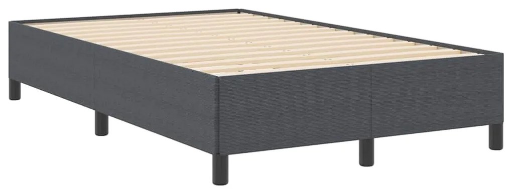 Cama vidaXL Cinza Escuro 120x200 cm Tecido Corduroy