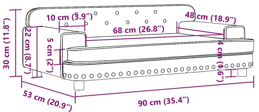 Sofá infantil 90x53x30 cm couro artificial cor creme