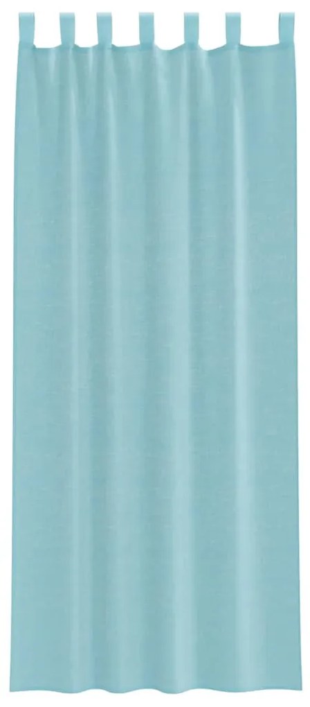 Cortinas de voile com laços 2 pcs turquesa 140x260 cm