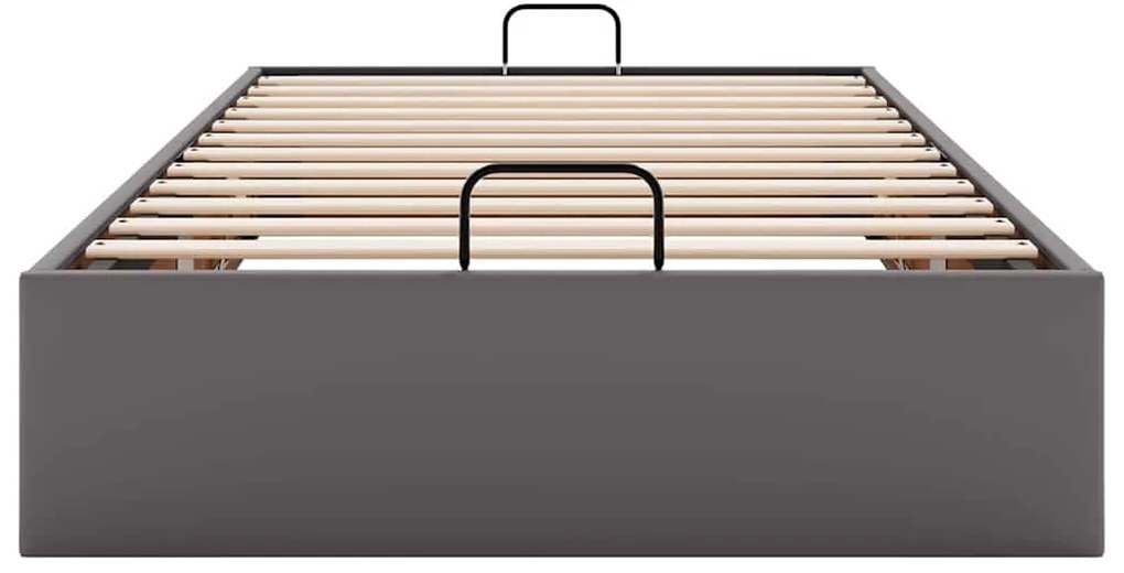 Estrutura de cama otomana sem colchão 100x200 cm cinzento