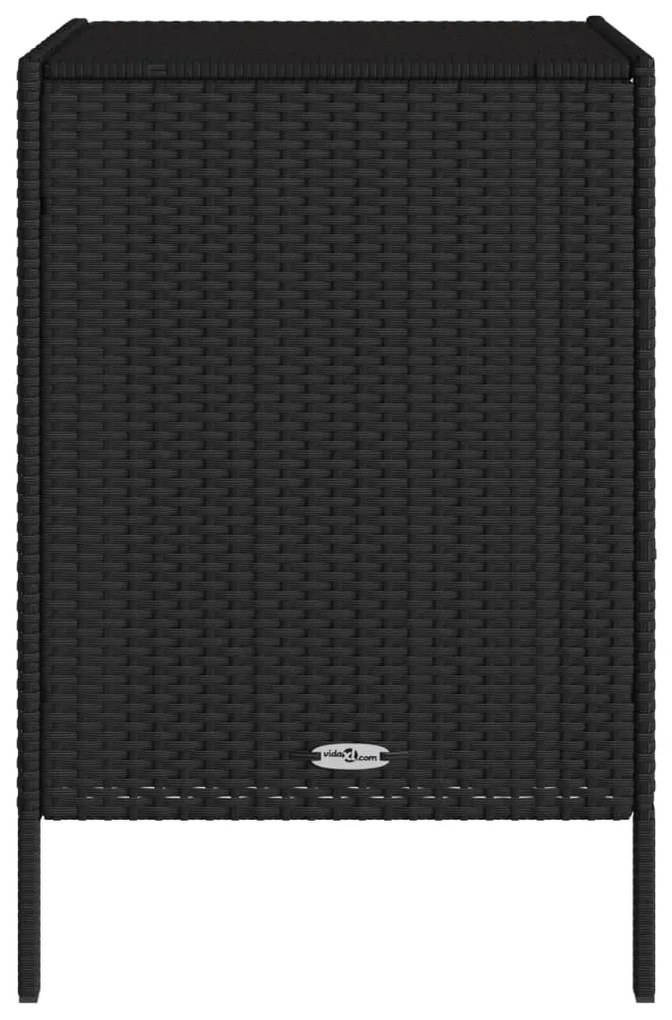 Armário de arrumação para jardim 55x59x80 cm vime PE preto