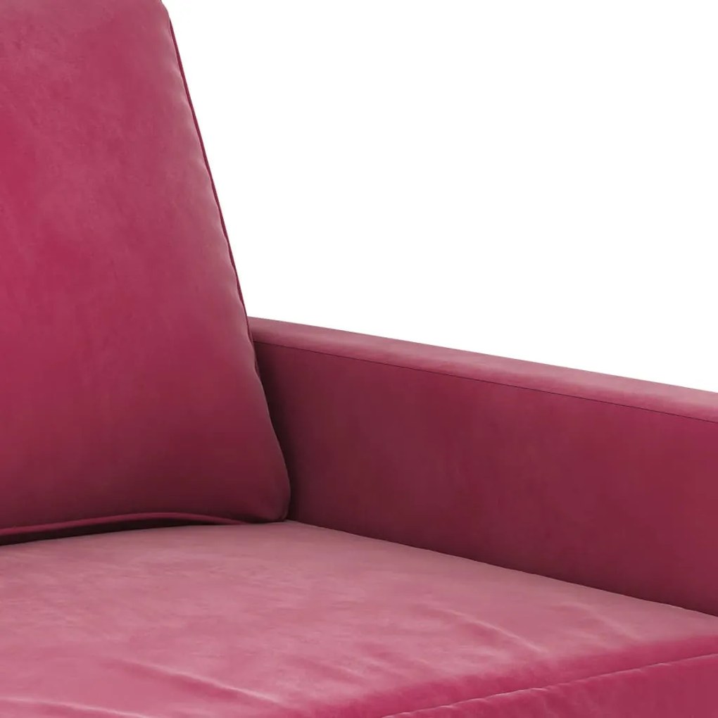 Sofá de 2 lugares veludo 120 cm vermelho tinto
