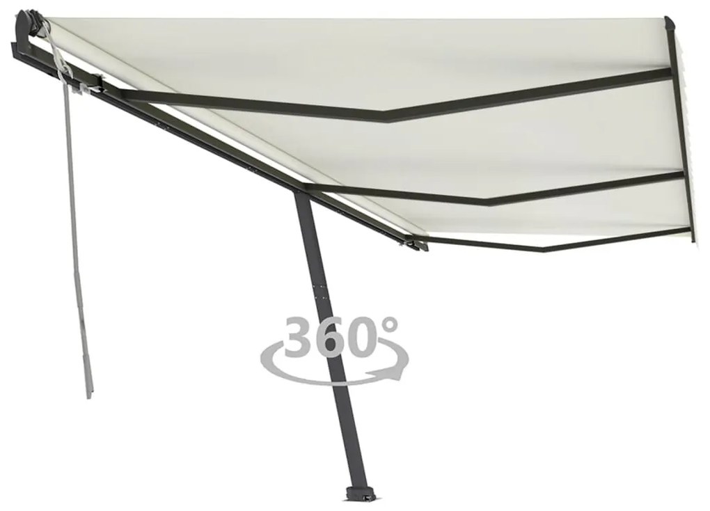 vidaXL Toldo retrátil manual independente 600x350 cm cor creme