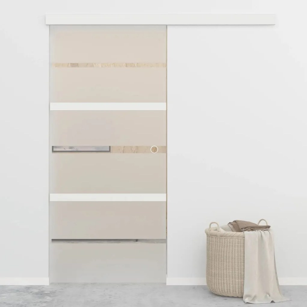 288062 vidaXL Porta deslizante batente suave vidro ESG/alumínio 90x205 cm