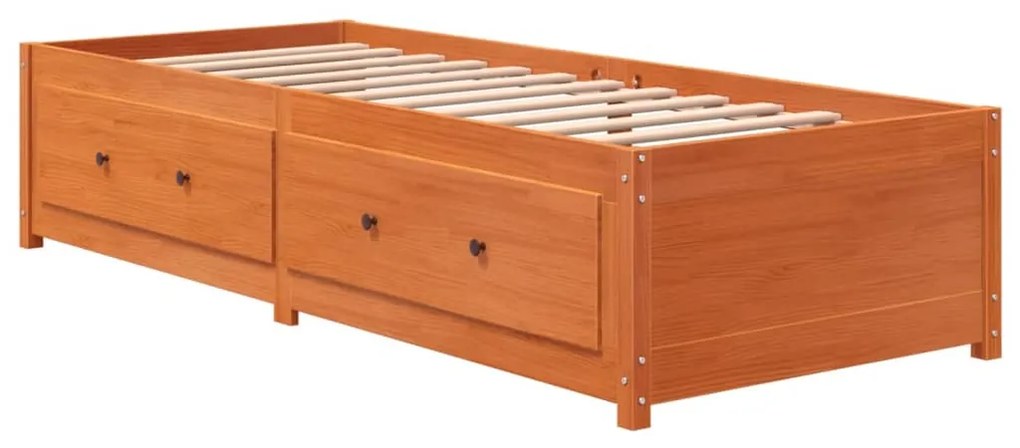 Sofá-cama sem colchão 90x200 cm pinho maciço castanho-mel