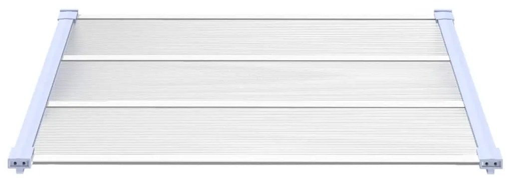 Toldo para porta 122x90 cm policarbonato cinzento/transparente