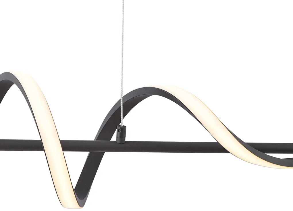 Candeeiro suspenso de design preto 110cm Incl. LED regulável em 3 níveis - Wokkel Design