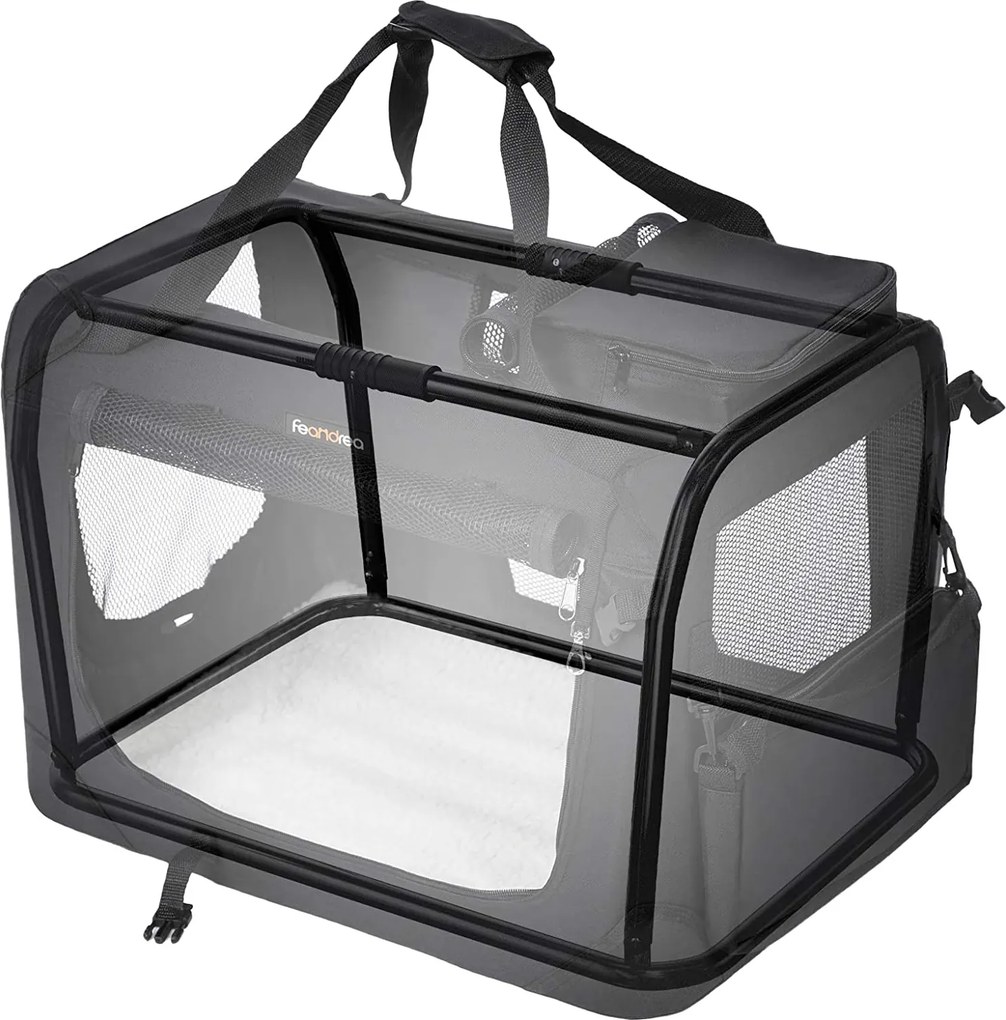 Transportadora para animais de estimação 70 x 52 x 52 cm Preto