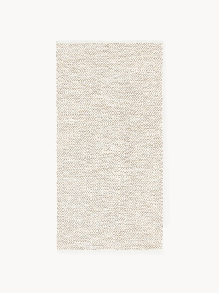 Tapete artesanal para exterior com padrão de losangos vintage Rika