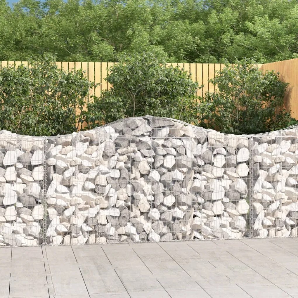 Cestos gabião arqueados 12 pcs 200x30x100/120 ferro galvanizado