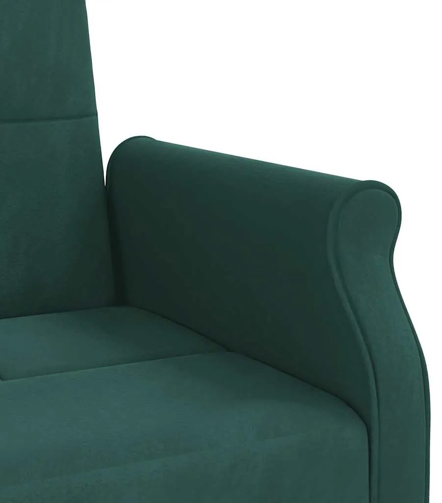 Sofá-cama com almofadões veludo verde-escuro