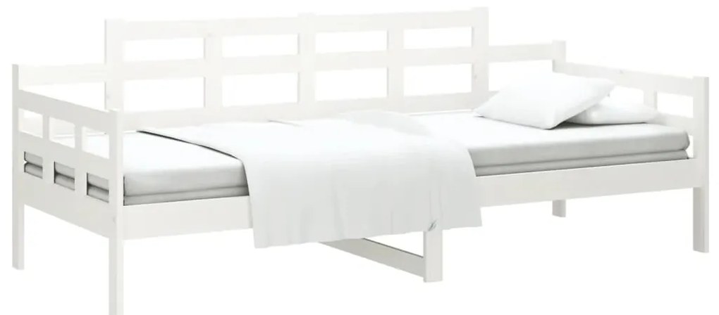 Sofá-cama 80x200 cm madeira de pinho maciça branco
