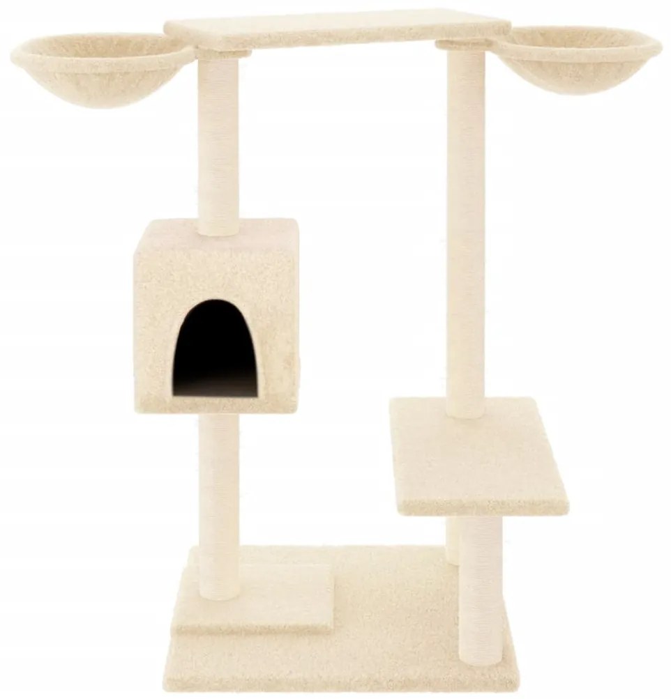 Árvore para gatos c/ postes arranhadores 82 cm cor creme