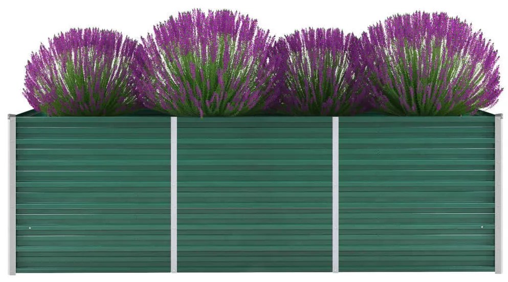 vidaXL Canteiro elevado de jardim aço galvanizado 240x80x77 cm verde