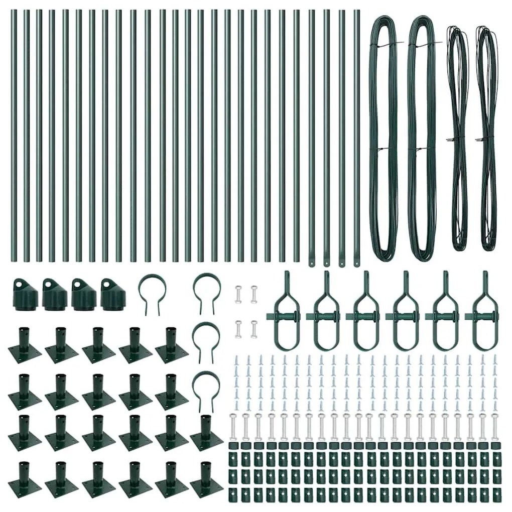 Posts de Cerca com Bases, 26 Pçs Ø32mm, 90cm, Aço Galvanizado