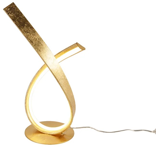 Candeeiro de mesa design dourado 38,5 cm com LED e dimmer - Belinda Design