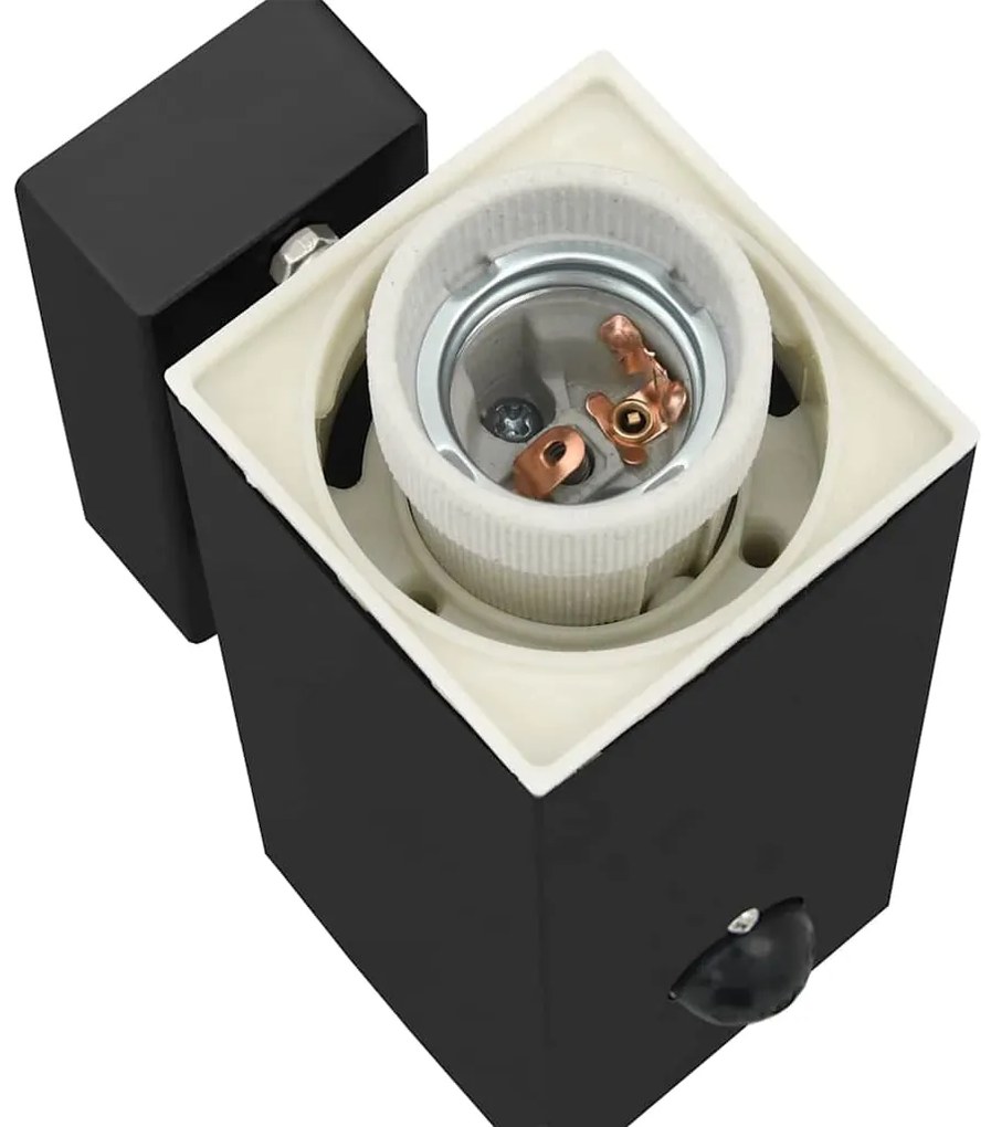 Luz de Parede Externa com Sensor Preto Aço Inoxidável IP44