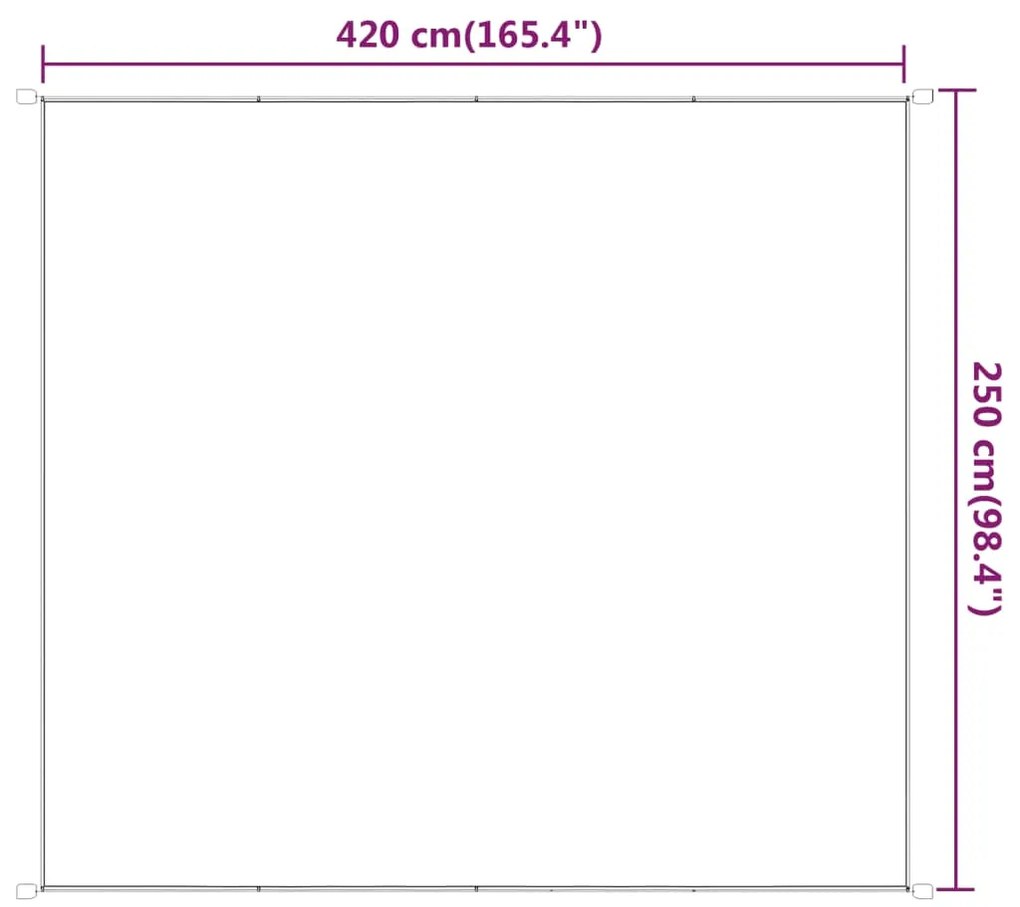 Toldo vertical 250x420 cm tecido oxford branco