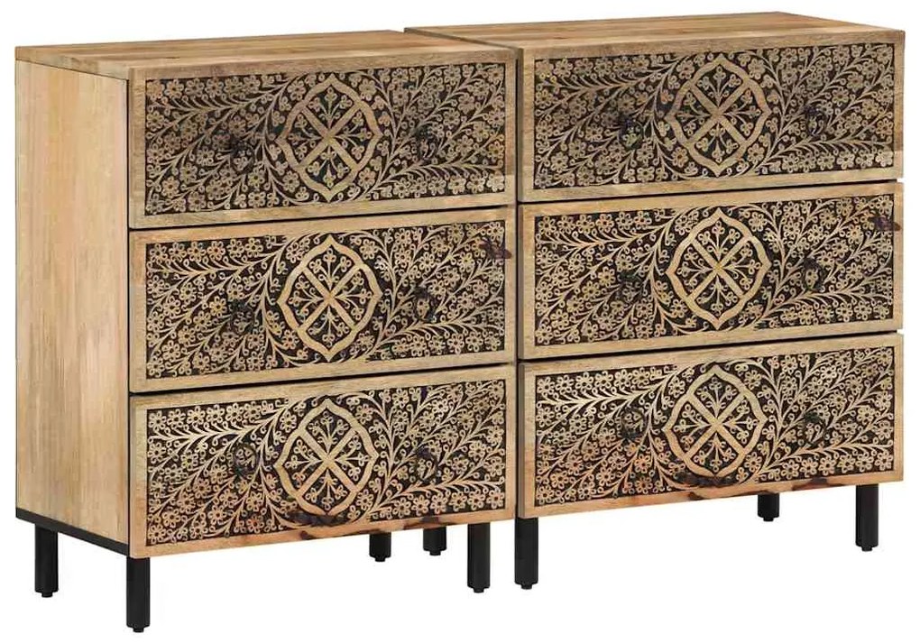 Móveis de apoio 2 pcs 60x33x75 cm madeira de mangueira maciça