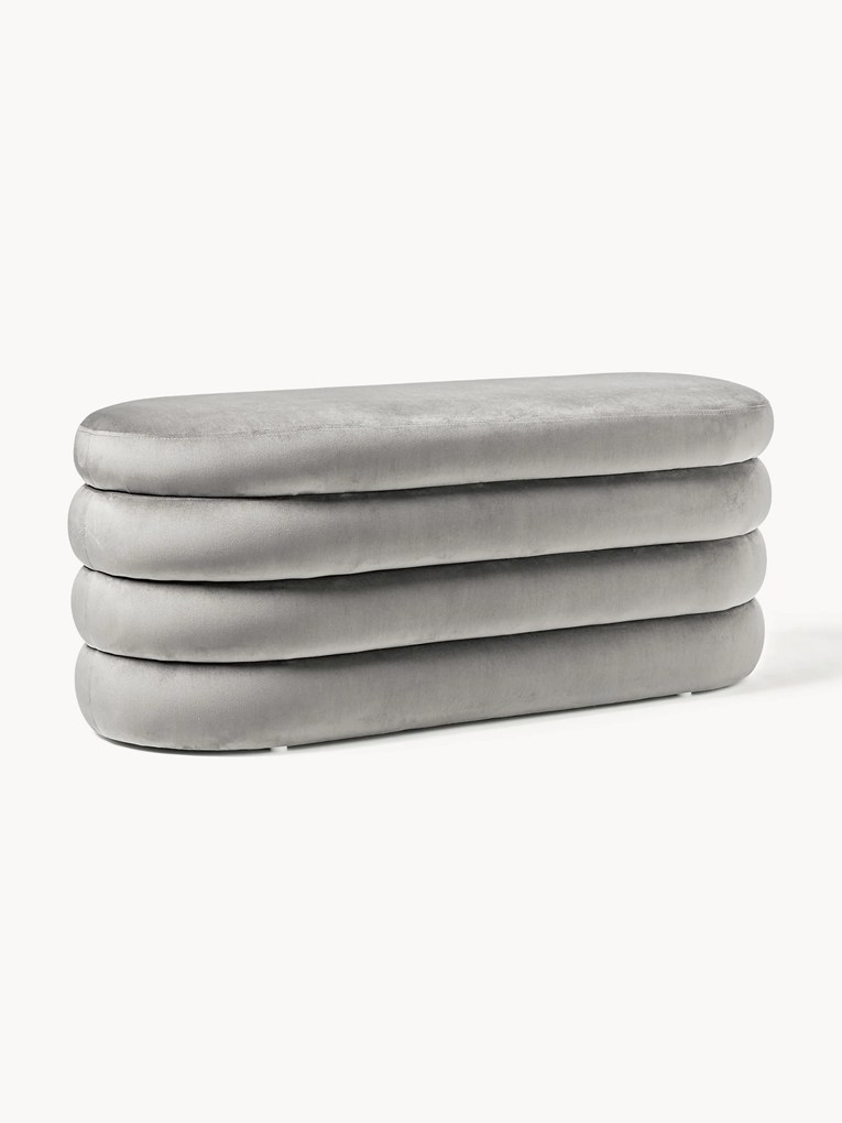 Banco estofado em veludo com arrumação Alto