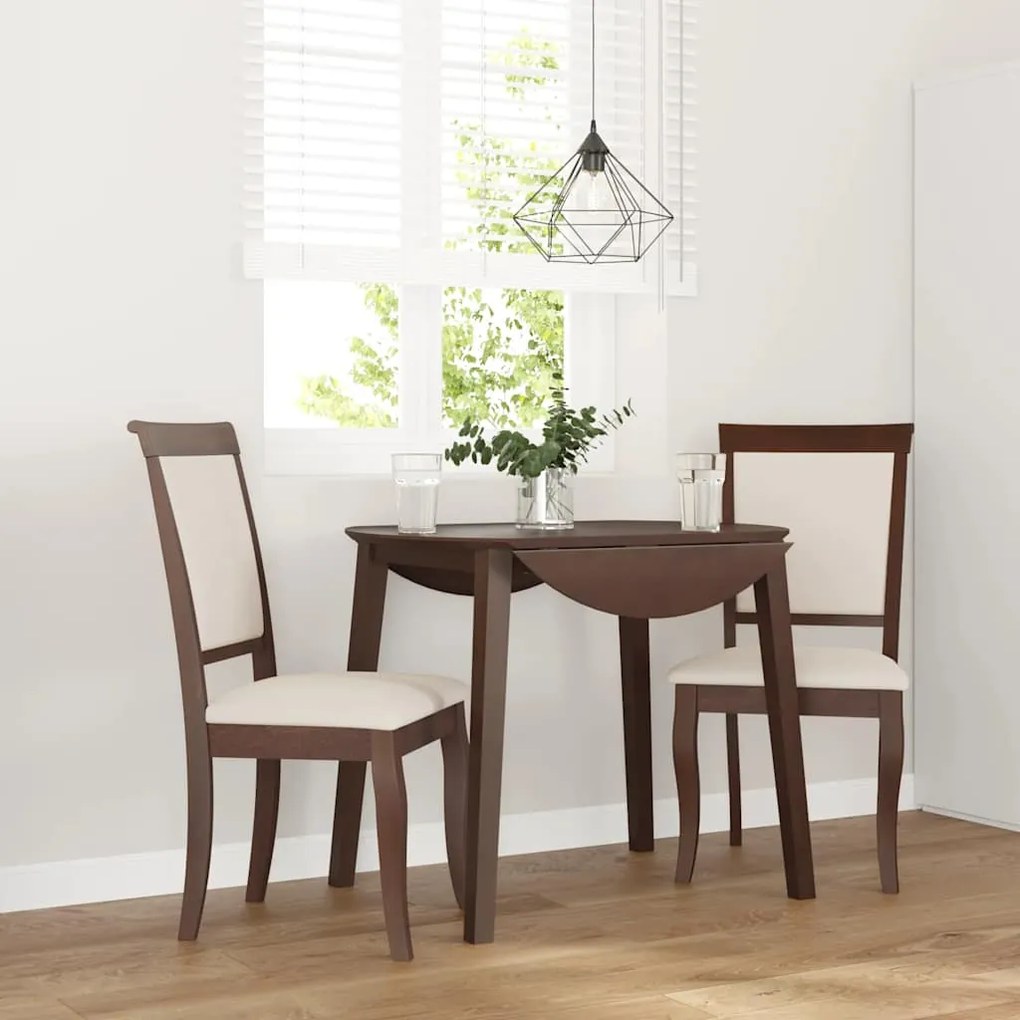 Cadeiras de jantar com almofadões 2 pcs madeira maciça castanho