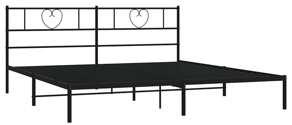Estrutura de cama com cabeceira 183x213 cm metal preto
