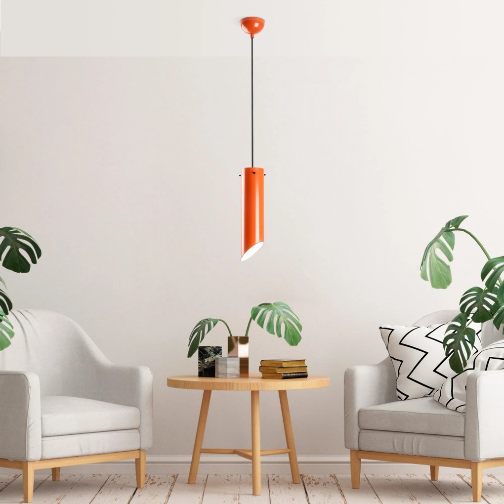 Candeeiro de Teto Kesikboru – Laranja – Ø8 h:28 cm