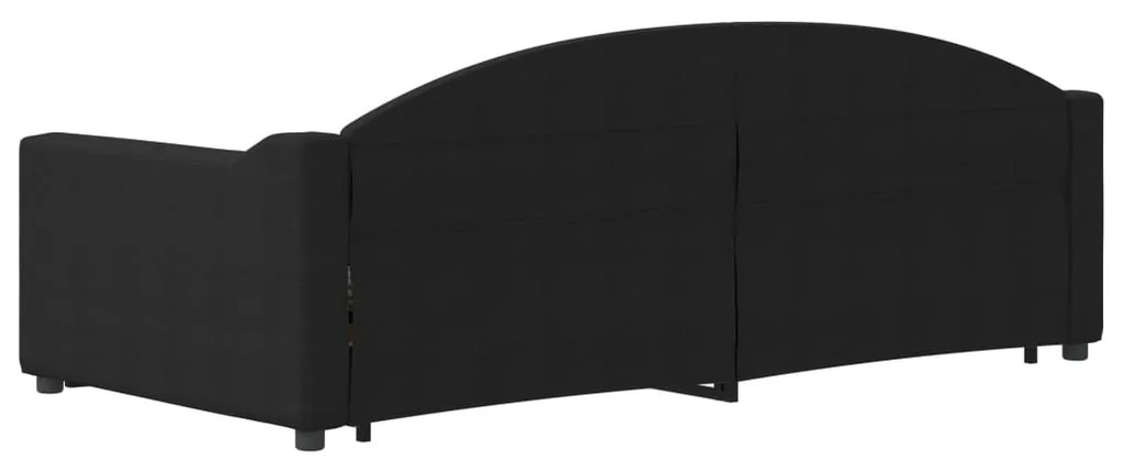 Sofá-cama com gavetão e gavetas 90x190 cm tecido preto