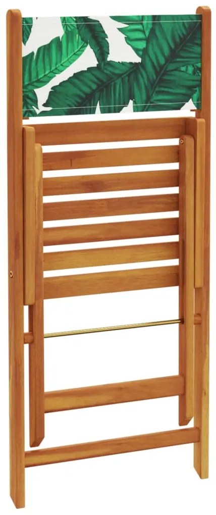 3 pcs conjunto de bistrô tecido/madeira maciça padrão folhas