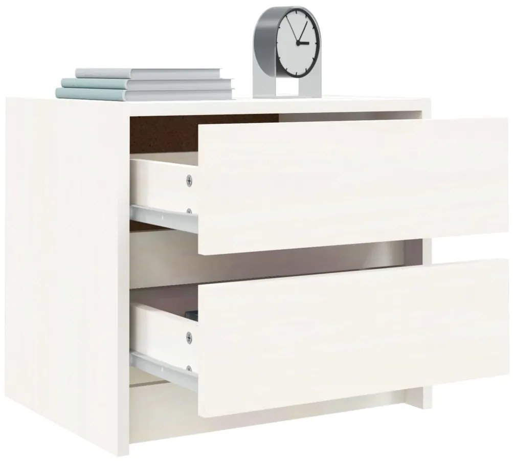 Mesas de cabeceira 2 pcs 40x31x35,5 cm pinho maciço branco