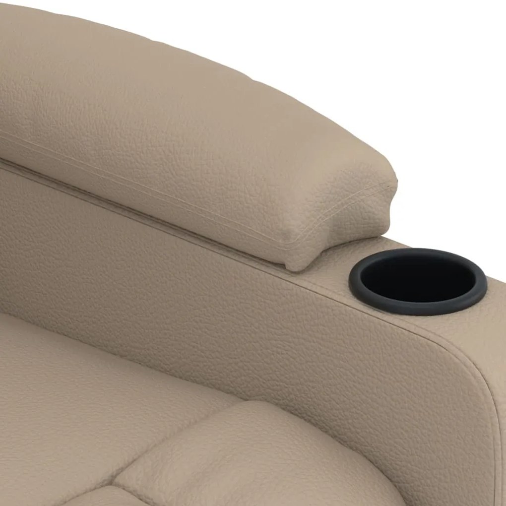 Poltrona reclinável elétrica couro artificial cor cappuccino