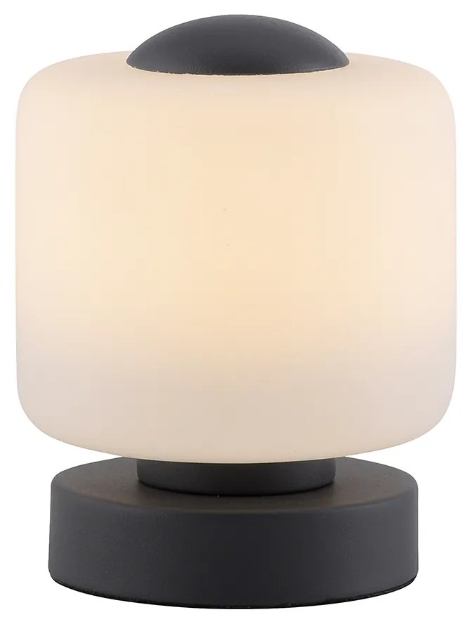 Candeeiro de mesa cinzento escuro com LED regulável em 3 níveis com toque - Mirko Moderno