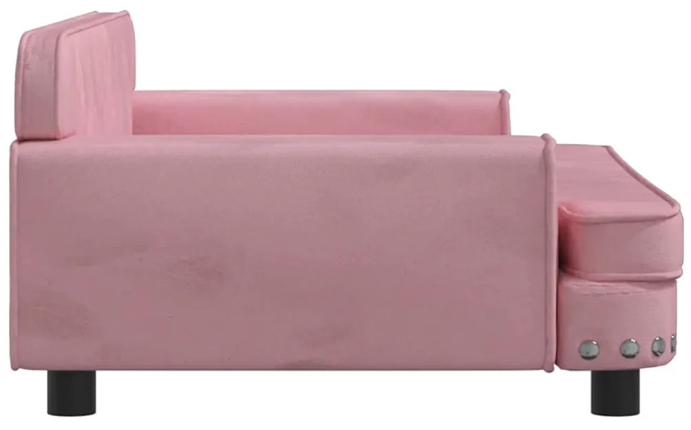 Cama para cães 90x53x30 cm veludo rosa