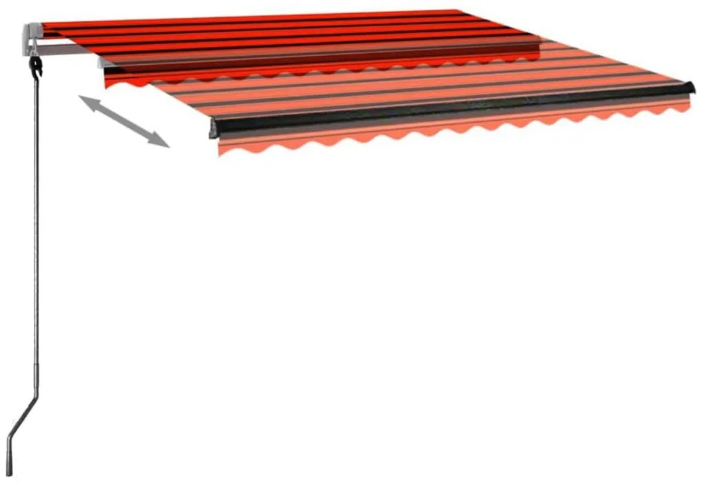 Toldo automático independente 300x250 cm laranja e castanho