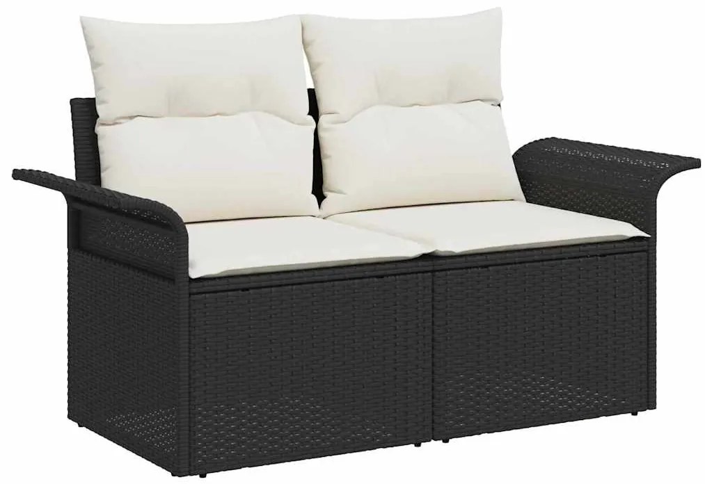 Conjunto de sofá de jardim de 5 peças com almofadas em rattan sintétic