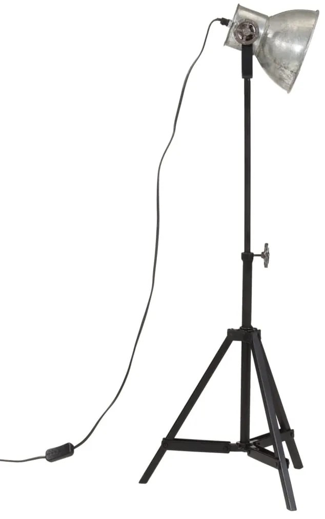 Candeeiro de pé 25 W 35x35x65/95 cm E27 prateado vintage
