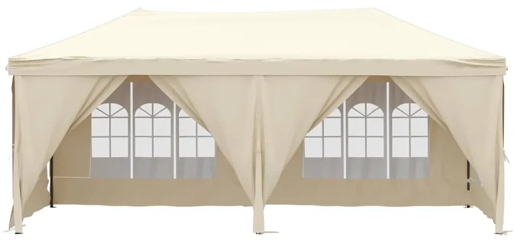 Tenda para festas dobrável com paredes laterais 3x6 m creme