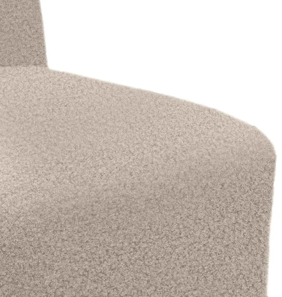 Poltrona 55 cm tecido encaracolado tipo lã cinzento-claro