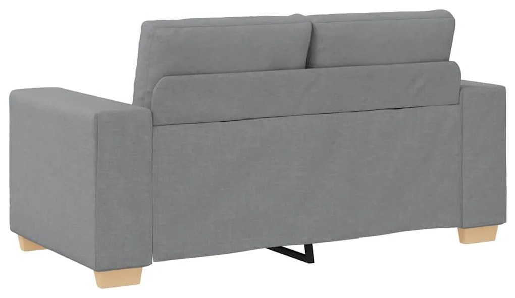 Conjunto de Sofá de 3 Peças com Almofadas Cinza Claro de Tecido