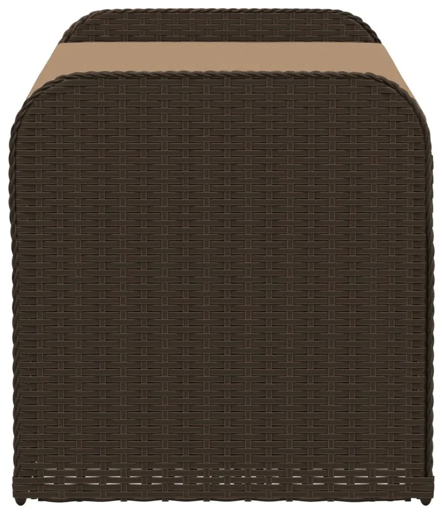 Banco de arrumação com almofadão 115x51x52 cm vime PE castanho