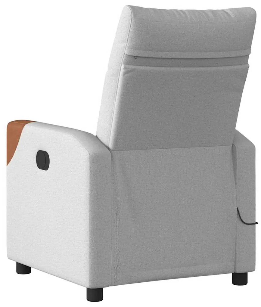 Poltrona massagens reclinável elétrica tecido cinzento-nublado